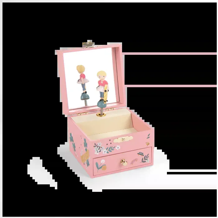 Parisiennes dark pink musical jewellery box