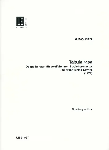 Part, A.: (Score) Tabula Rasa (1977) (mixed ensemble)