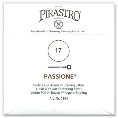 Passione Violin G String – Extra Heavy Gauge – 17PM (Silver-Wound Gut)