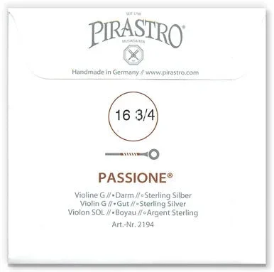 Passione Violin G String – Heavy Gauge – 16.75PM (Silver-Wound Gut)