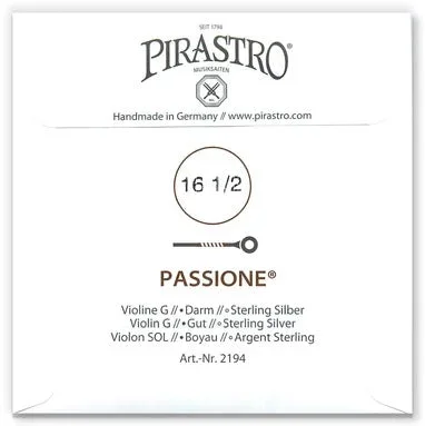 Passione Violin G String – Medium Gauge – 16.5PM (Silver-Wound Gut)
