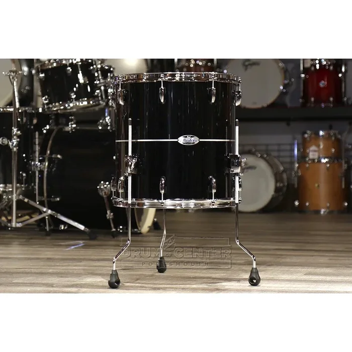 Pearl Masters Maple Complete 14×14 Floor Tom- Quicksilver Black