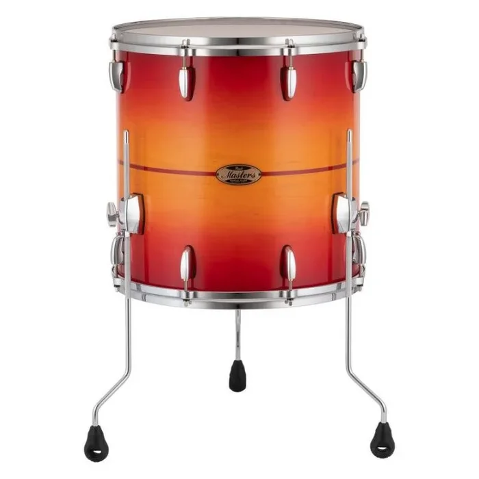 Pearl Masters Maple/Gum Floor Tom 16×16 Sunburst Redstripe