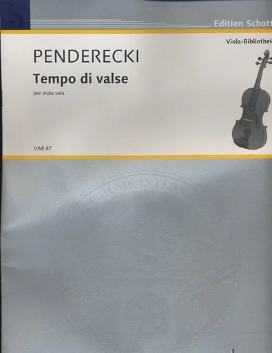 Penderecki, Krzysztof: Tempo di valse for solo viola