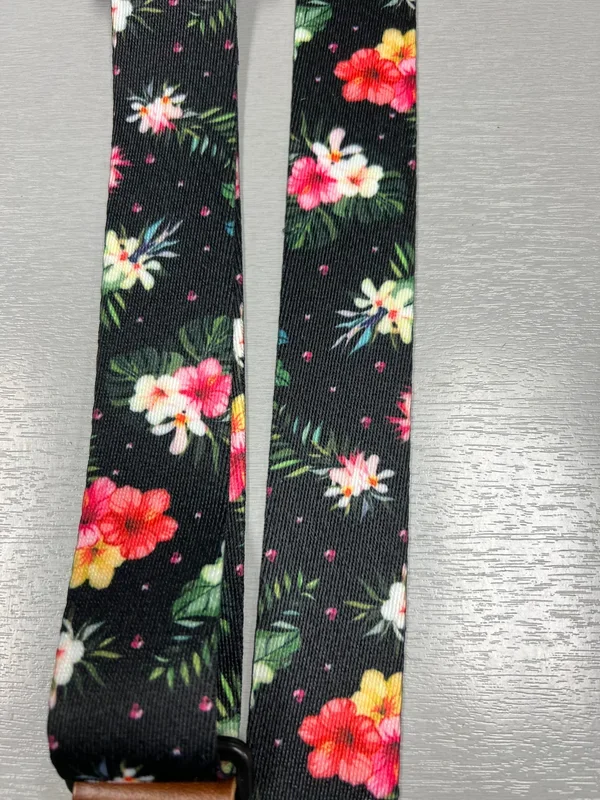 Perri’s Black Floral Ukulele Strap – 1.5″ – Fully Adjustable 7672