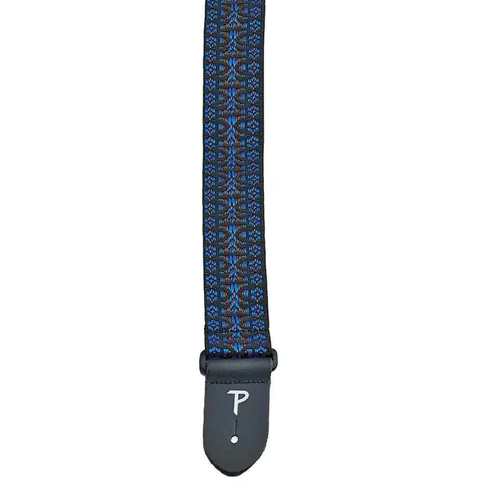 Perri’s Leather NWSH289 2″ Hootenanny Guitar Strap – Blue/Black