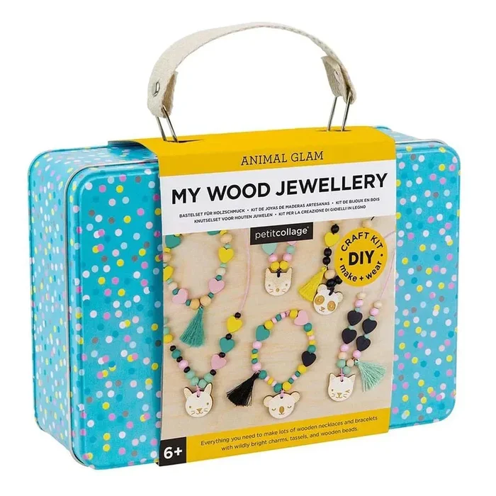 Petit Collage my wood jewellery suitcase – animal glam