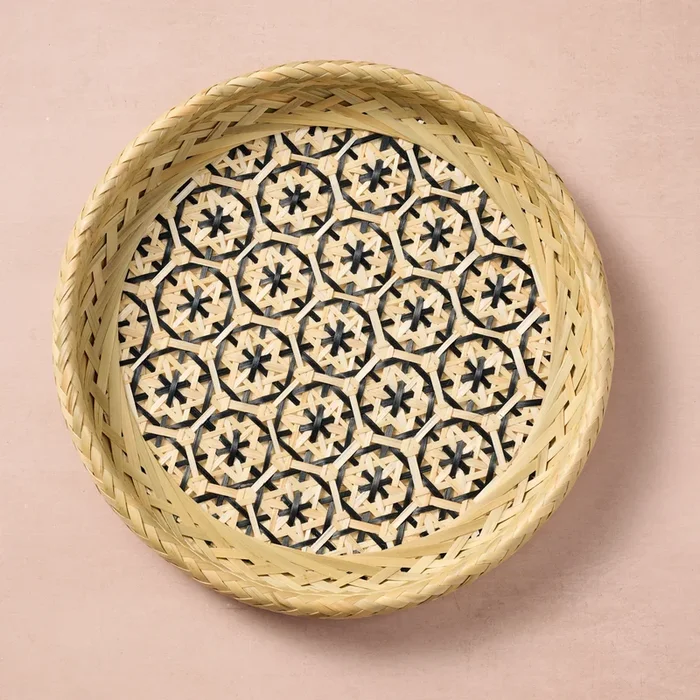 Phu An Bamboo Basket with Black -13.5