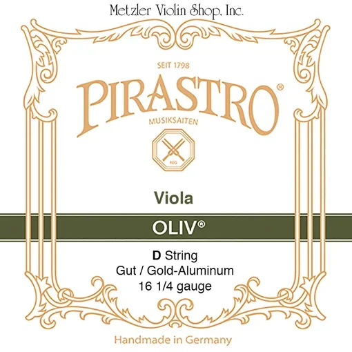 Pirastro OLIV viola D string, gut/gold-aluminum, medium, non-rigid, in envelope