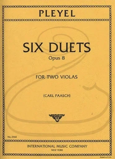Pleyel (Paasch): Six Duets, Op.8 (2 violas) International