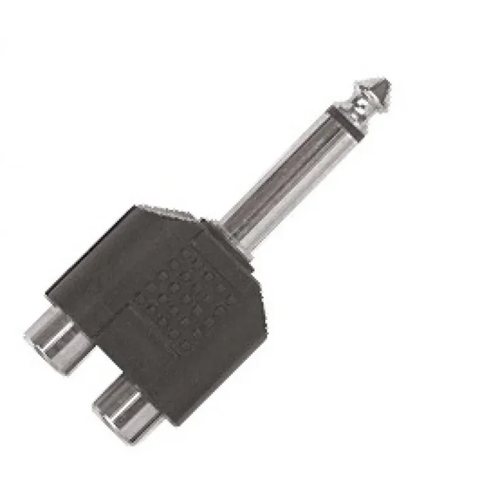 Proel AT240 ABS adapter 2 RCA Female Sockets 6.3mm Mono Jack Male Plug