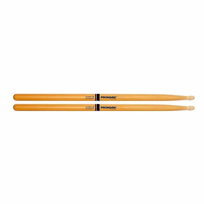 Promark Classic 2B ActiveGrip Clear Wood Tip Drum Sticks
