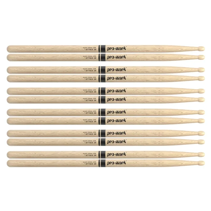 Promark Japanese White Oak 2B Wood Tip Drum Sticks (6 Pair Bundle)