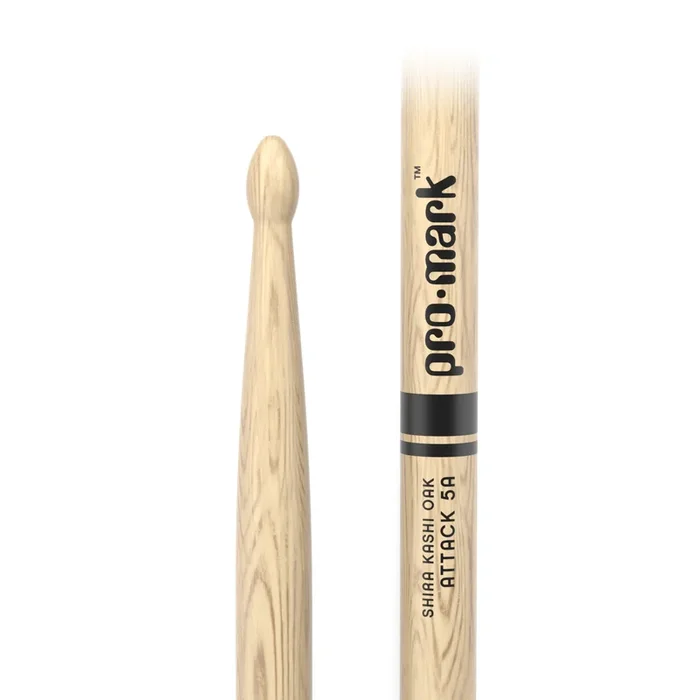 ProMark PW5AW Classic Attack 5A Shira Kashi Oak Drumstick – Oval Wood Tip