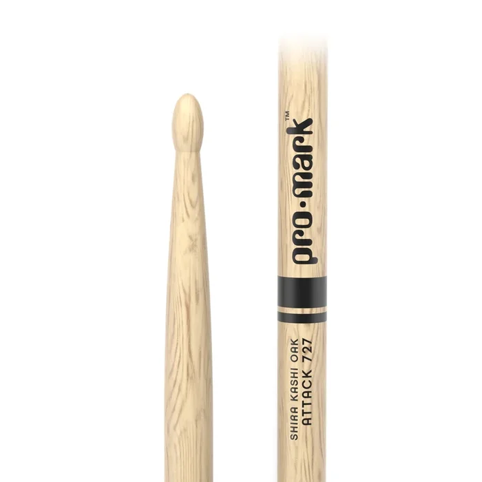 ProMark PW727W Classic Attack 727 Shira Kashi Oak Drumstick – Oval Wood Tip