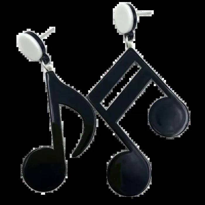 Quaver Acrylic Earrings – Black on White