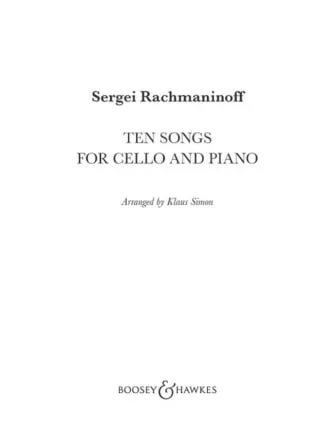 Rachmaninoff (Simon): Ten Songs (cello and piano) B&H