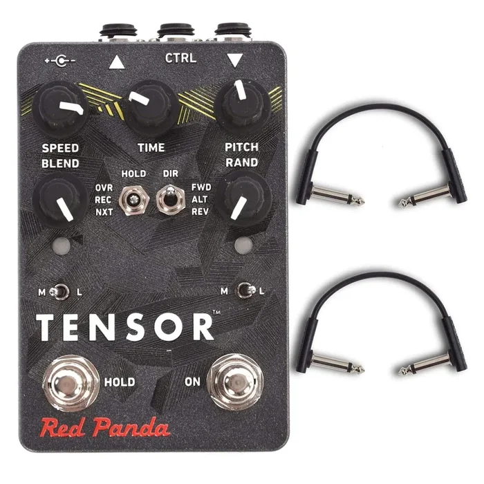 Red Panda Tensor Time Warp Pedal w/RockBoard Flat Patch Cables Bundle