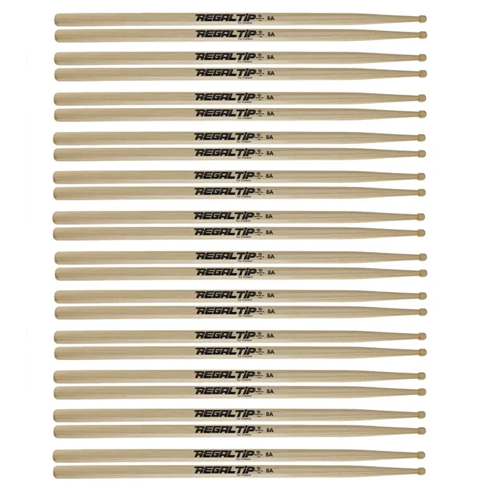 Regal Tip 8A Wood Tip Drum Sticks (12 Pair Bundle)