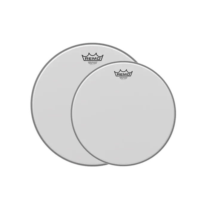 Remo 12/14″ Vintage Ambassador Coated Drumhead (2 Pack Bundle)