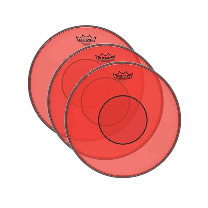 Remo 13″ Powerstroke 77 Colortone Red Drumhead (3 Pack Bundle)