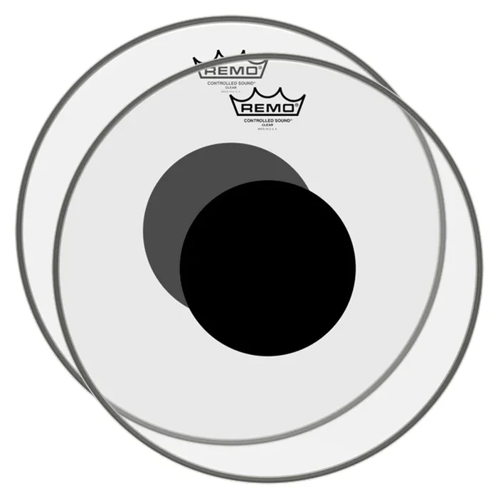 Remo 26″ Controlled Sound Clear Black Dot Bass Drumhead Top Black Dot (2 Pack Bundle)
