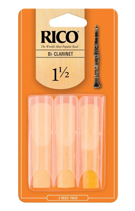 Rico by D’Addario Bb Clarinet Reeds, 1.5, 3-pack