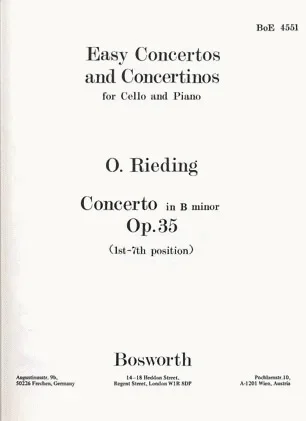 Rieding, O.: Cello Concerto Op.35 in B minor (cello & piano)