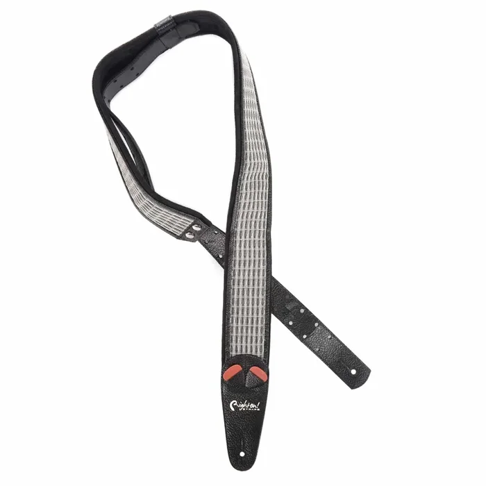 RightOn! Mojo Amp Collection Reverb Silver w/Black Tolex Vegan Guitar Strap