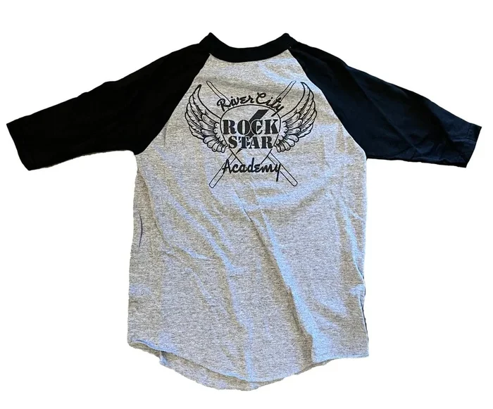 RiverCity Rock Star Academy Youth Baseball Tees in Grey/Black – Youth Sports Apparel