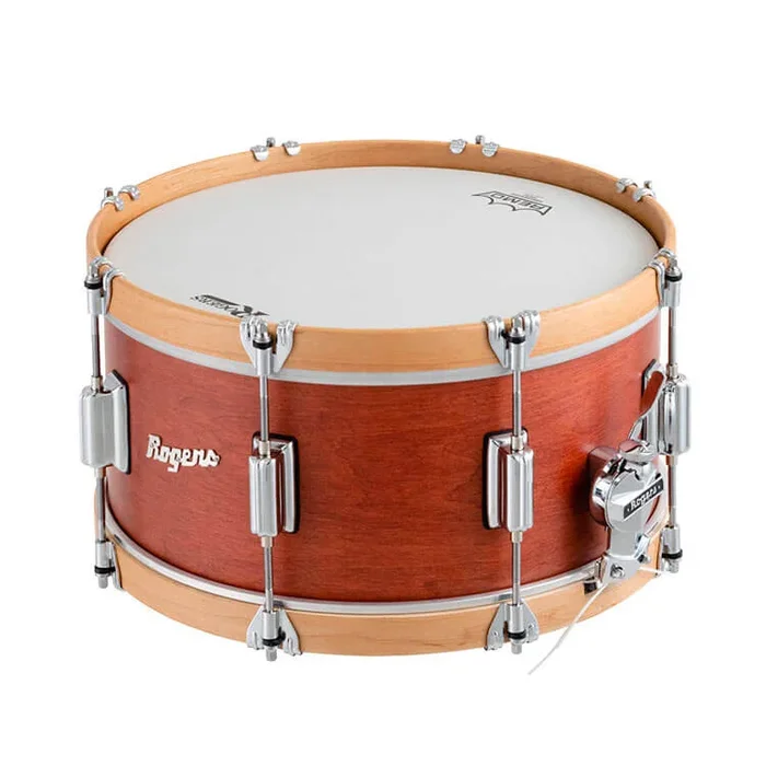 Rogers Tower Wood Hoop Snare Drum 14×6.5 Satin Red Mahogany