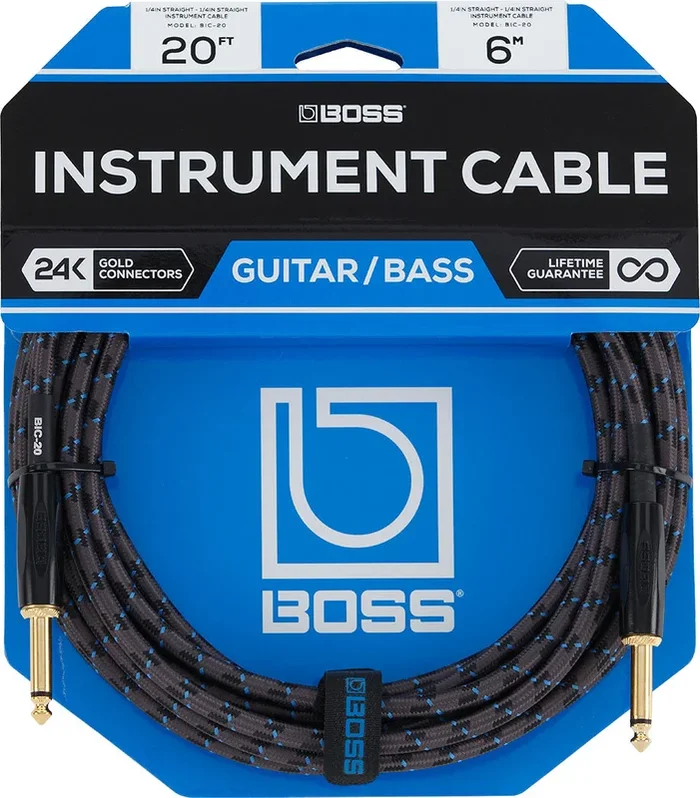 Roland – BIC-20A Instrument Cable Straight to Angled