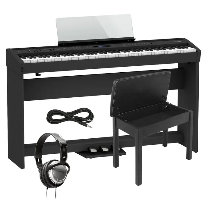 Roland FP-60X Digital Piano – Black COMPLETE HOME BUNDLE