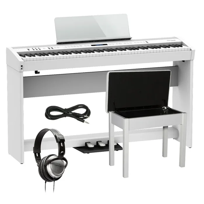 Roland FP-60X Digital Piano – White COMPLETE HOME BUNDLE