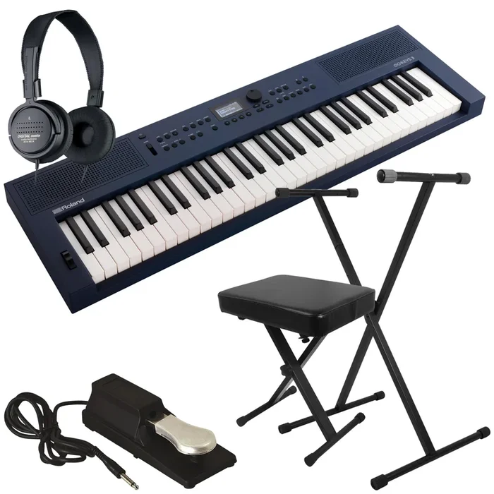 Roland GoKeys 3 Music Creation Keyboard – Midnight Blue KEY ESSENTIALS BUNDLE