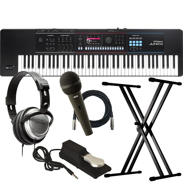 Roland Juno-D7 76-Key Synthesizer KEY ESSENTIALS BUNDLE