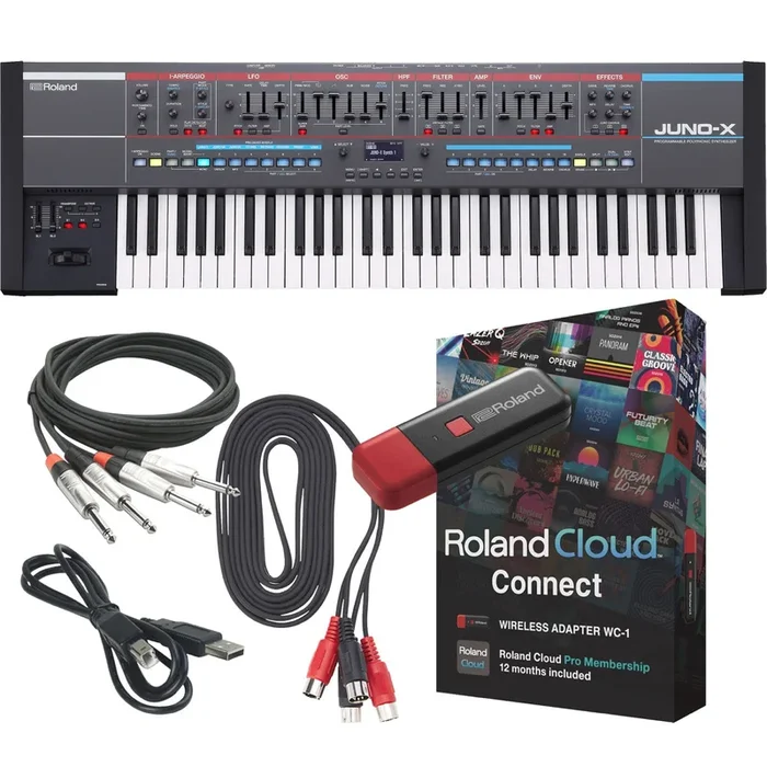 Roland Juno-X 61-Key Programmable Polyphonic Synthesizer CLOUD KIT