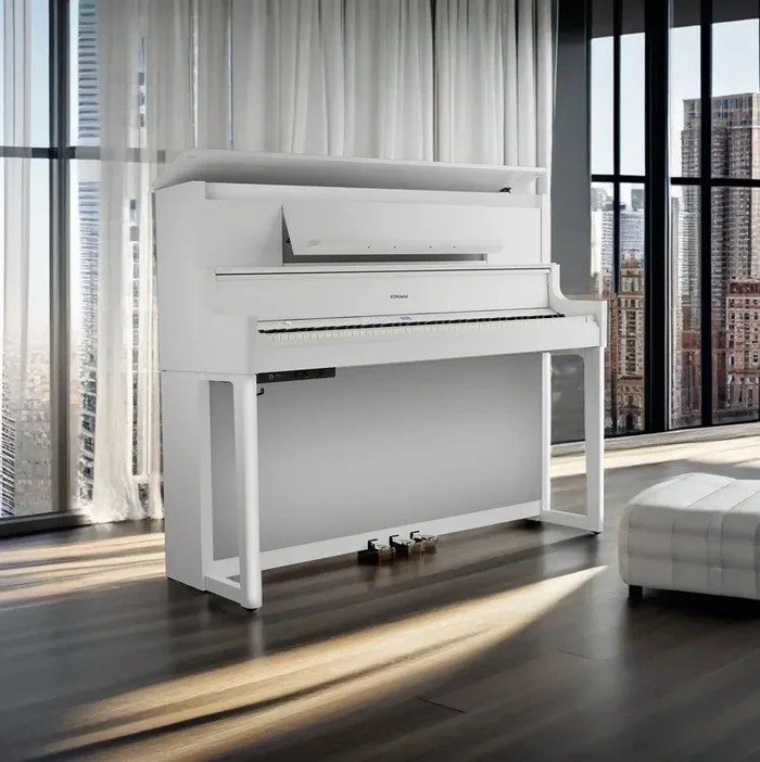 Roland LX-9 Digital Piano with Bench – Polished White