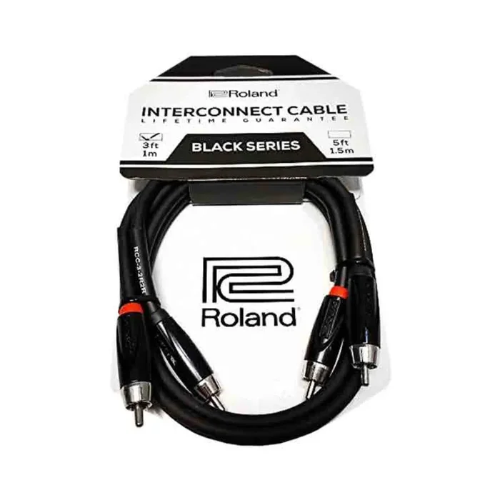 Roland RCC-5-2R2R 2RCA to 2RCA Black Series Interconnect Cable 5ft