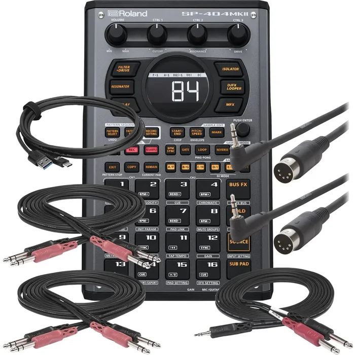 Roland SP-404MKII Creative Sampler and Effector COMPLETE CABLE KIT