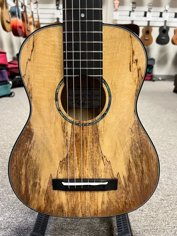 Romero Creations Solid Spalted Mango 6 String Nylon Baritone Ukulele/Guitarlele/Guitalele RC-B6-MG