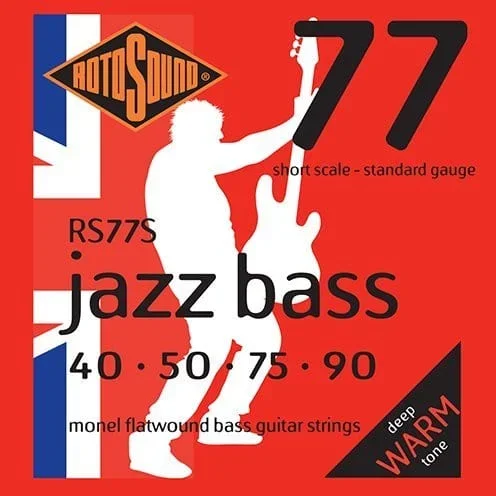 RotoSound 77 (40-90) Short Scale Monel Flatwound Bass Guitar Strings