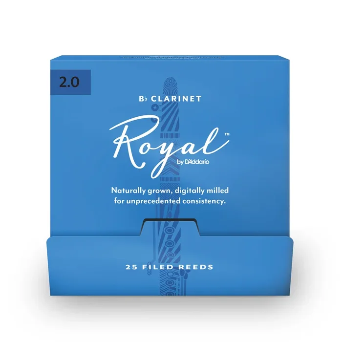 Royal by D’Addario Bb Clarinet Reeds Size 2.0, 25-Count Single Reeds
