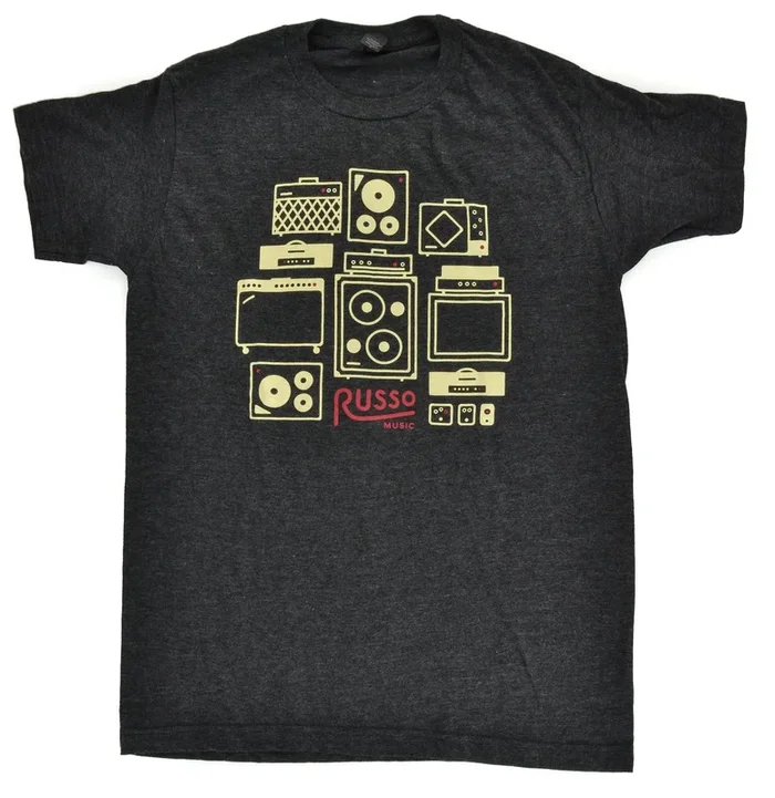 Russo Music ‘Amps & Effects’ T-Shirt – Heather Graphite