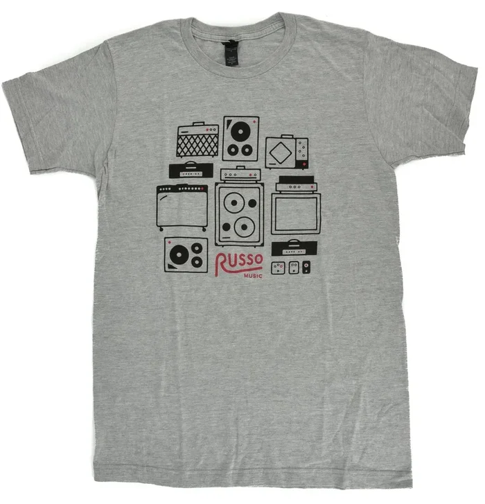 Russo Music ‘Amps & Effects’ T-Shirt – Heather Grey