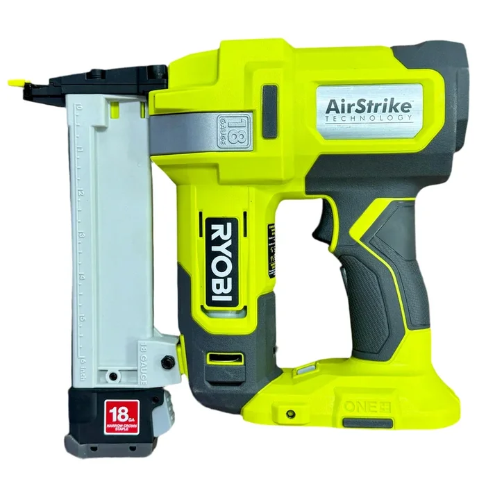 Ryobi One+ 18V 18-Gauge Cordless AirStrike Narrow Crown Stapler (P361) – Tool Only