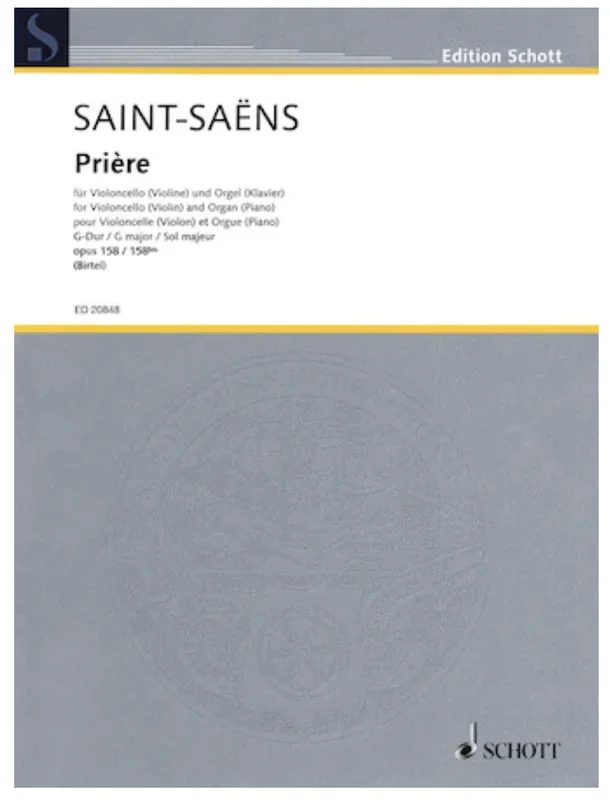 Saint-Saens, Camille: Priere Op.158 (Cello & Organ or Piano)