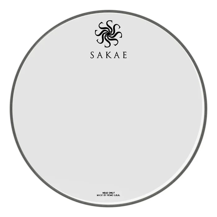 Sakae Smooth White Ambassador Bass Drum Logo Head 18″