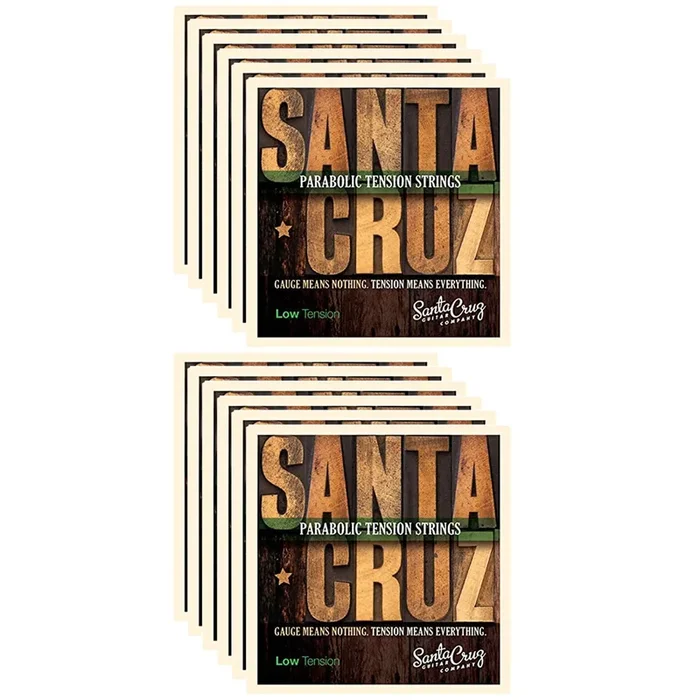 Santa Cruz Parabolic Tension Acoustic Guitar Strings Low Ten (12 Pack Bundle)