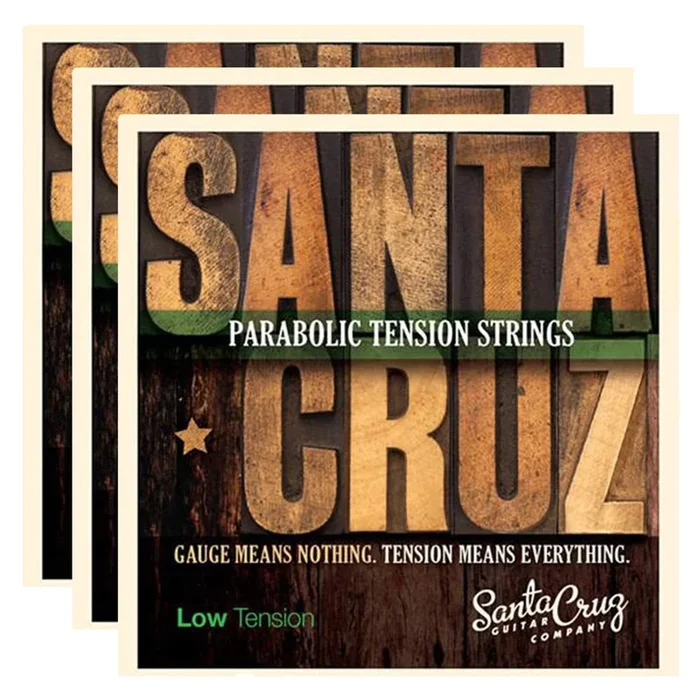 Santa Cruz Parabolic Tension Acoustic Guitar Strings Low Ten (3 Pack Bundle)